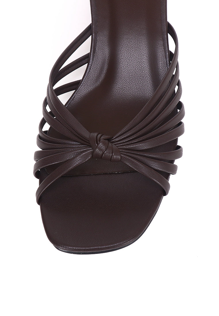 Nazra Knotted Strappy Heels (Espresso)