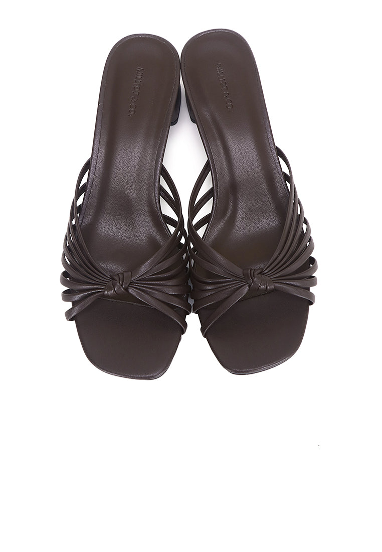 Nazra Knotted Strappy Heels (Espresso)