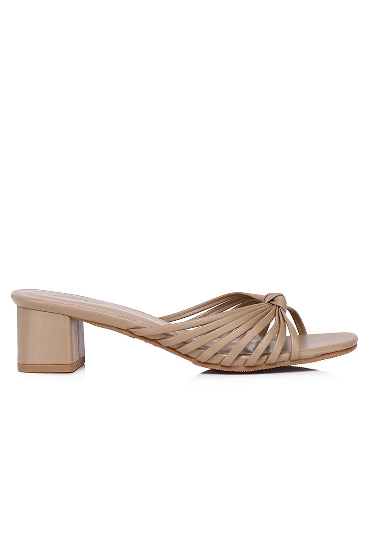Nazra Knotted Strappy Heels (Brown)