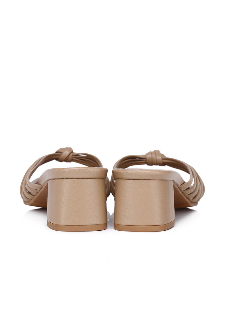 Nazra Knotted Strappy Heels (Brown)