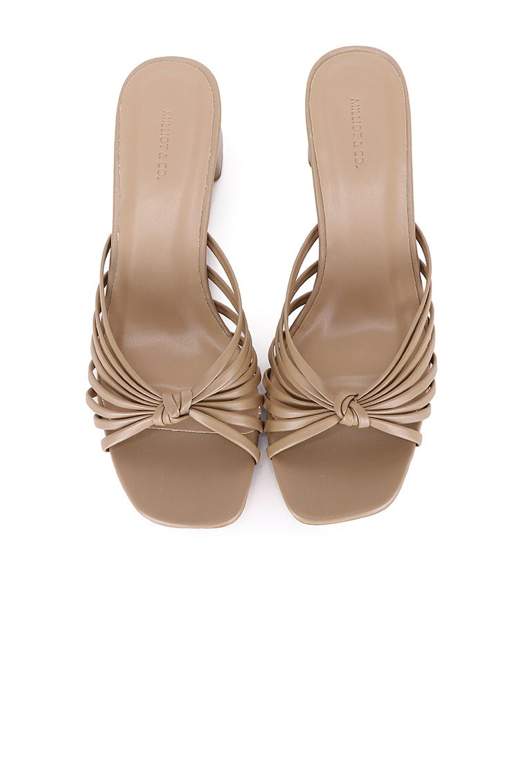 Nazra Knotted Strappy Heels (Brown)