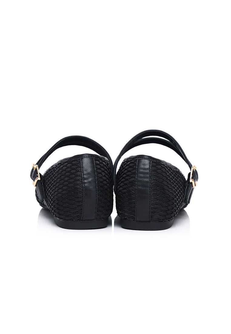 Mila Double Strap Ballerina & Flats (Black)