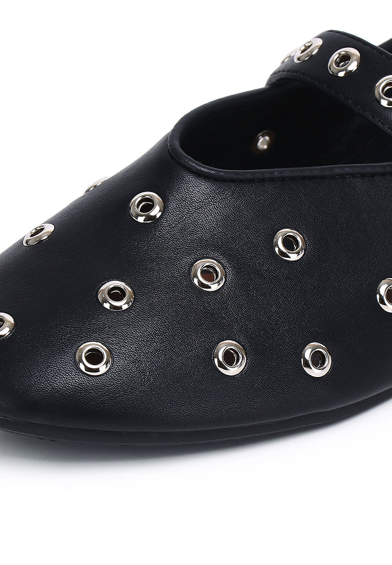 Raelynn Studded Ballerina & Flats (Black)