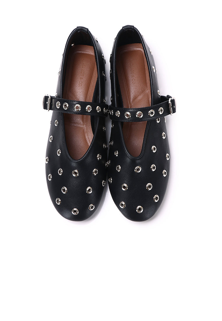 Raelynn Studded Ballerina & Flats (Black)