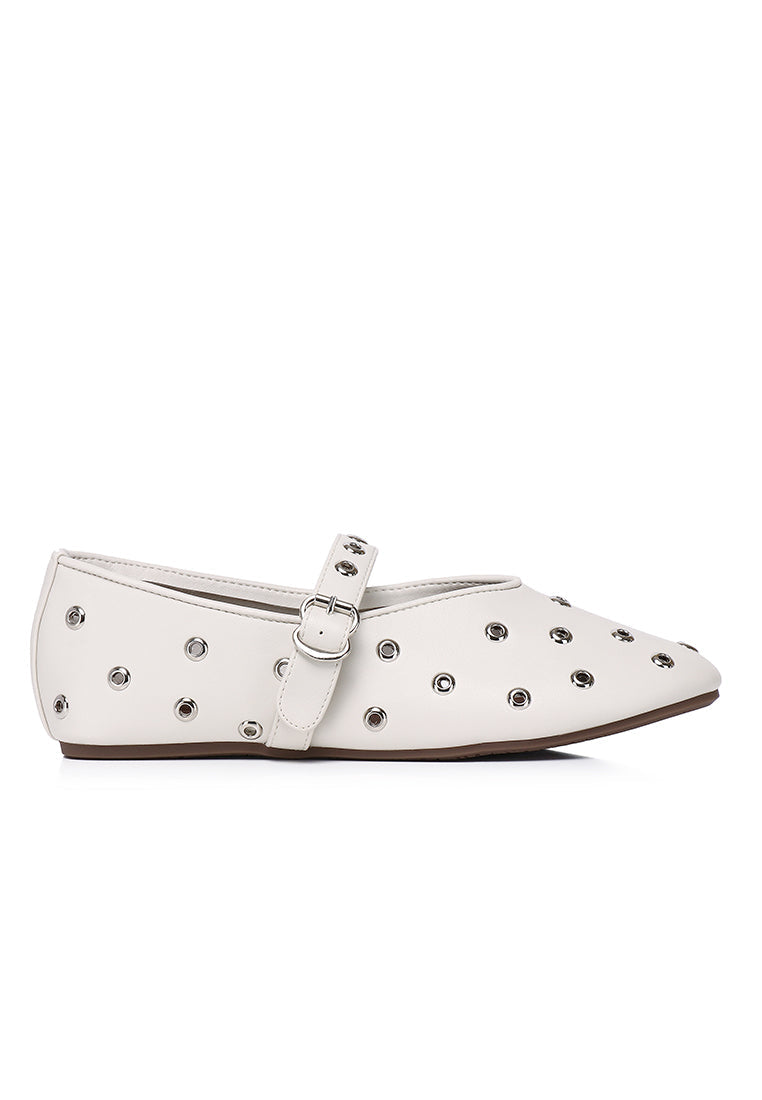 Raelynn Studded Ballerina & Flats (Beige)