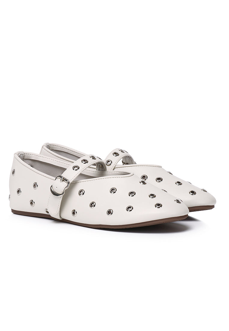 Raelynn Studded Ballerina & Flats (Beige)