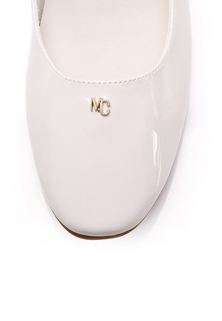 Gina Round Toe Mary Jane Ballerina & Flats (Beige)