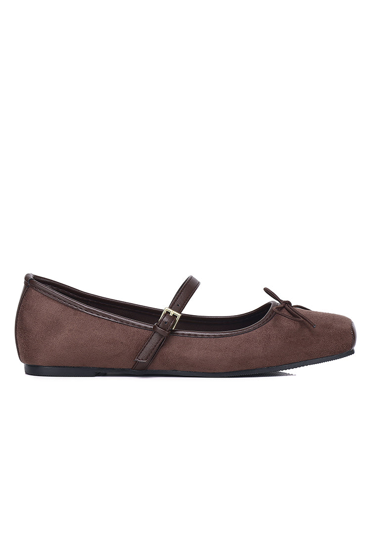 Yeri Square Toe Mary Jane with Bow Ballerina & Flats