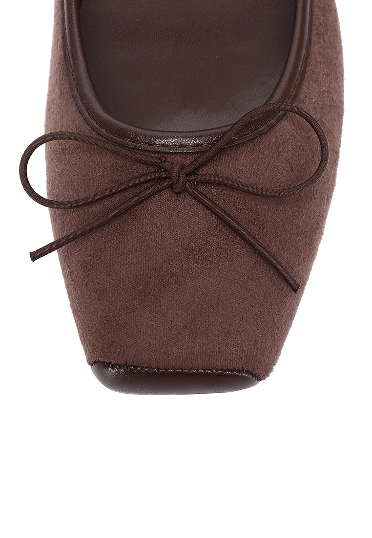 Yeri Square Toe Mary Jane with Bow Ballerina & Flats