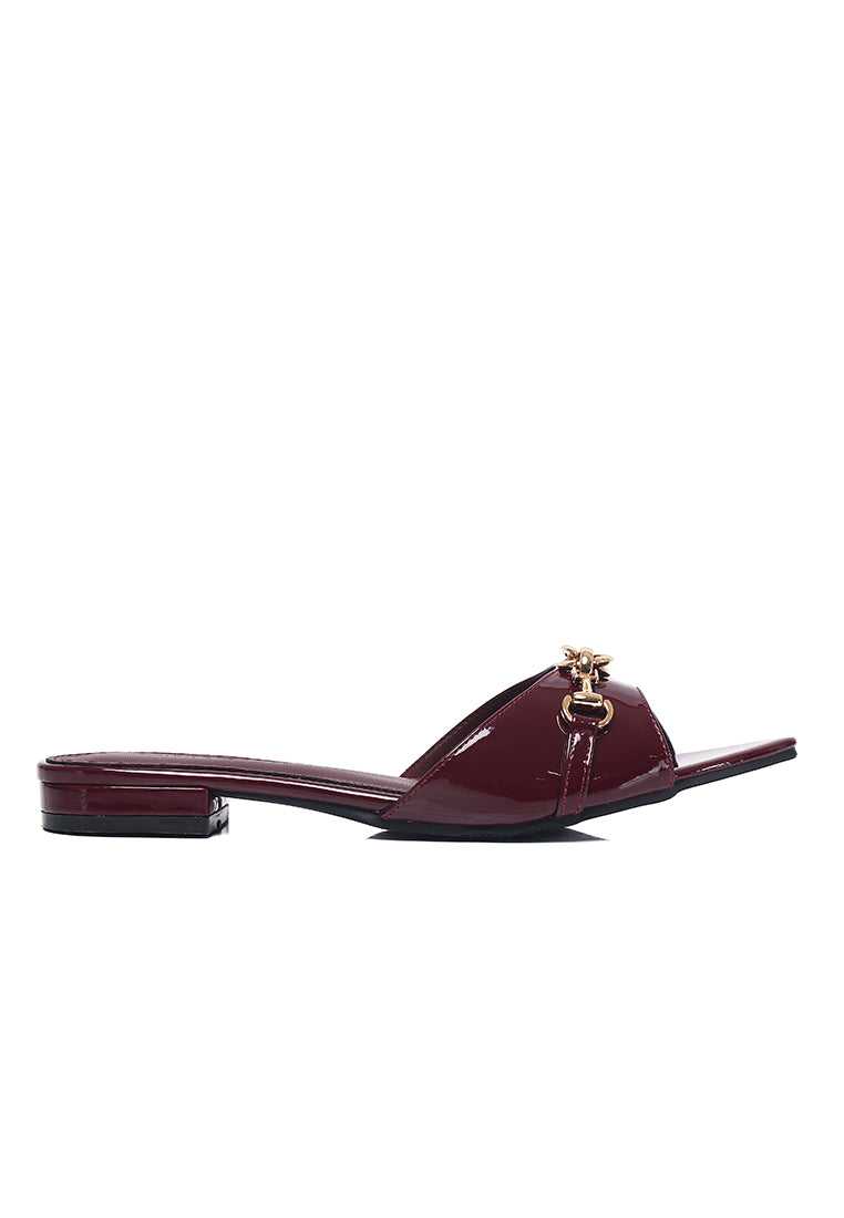 Beatrice Knot Slip Ons Ballerina & Flats (Maroon)