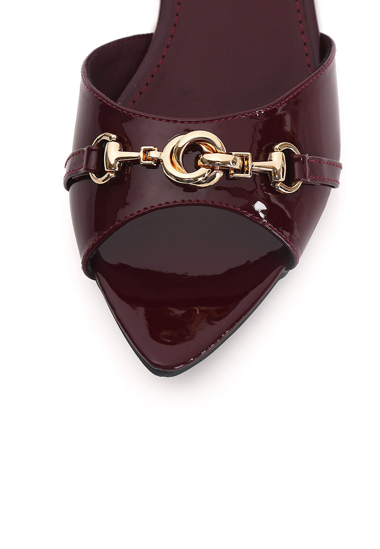 Beatrice Knot Slip Ons Ballerina & Flats (Maroon)