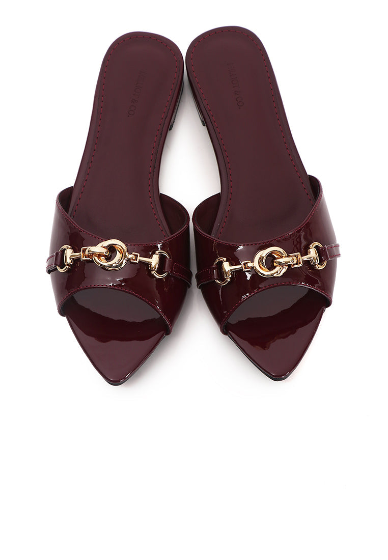Beatrice Knot Slip Ons Ballerina & Flats (Maroon)