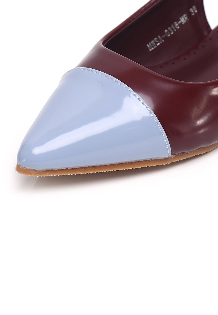 Emilia Two tone Flats & Ballerina (Maroon)