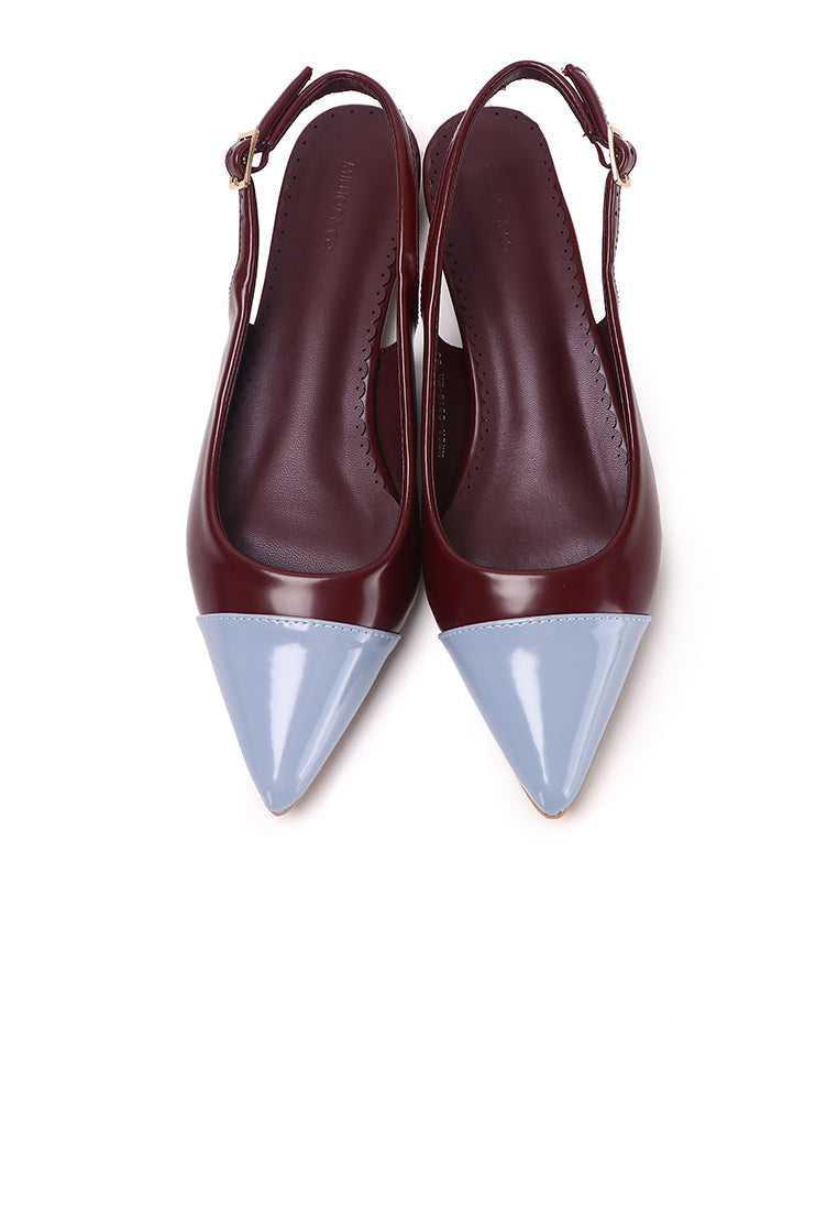 Emilia Two tone Flats & Ballerina (Maroon)