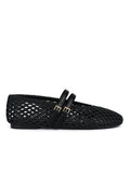 Nell Woven Raffia Ballet Flats (Black)
