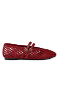Nell Woven Raffia Ballet Flats (Red)