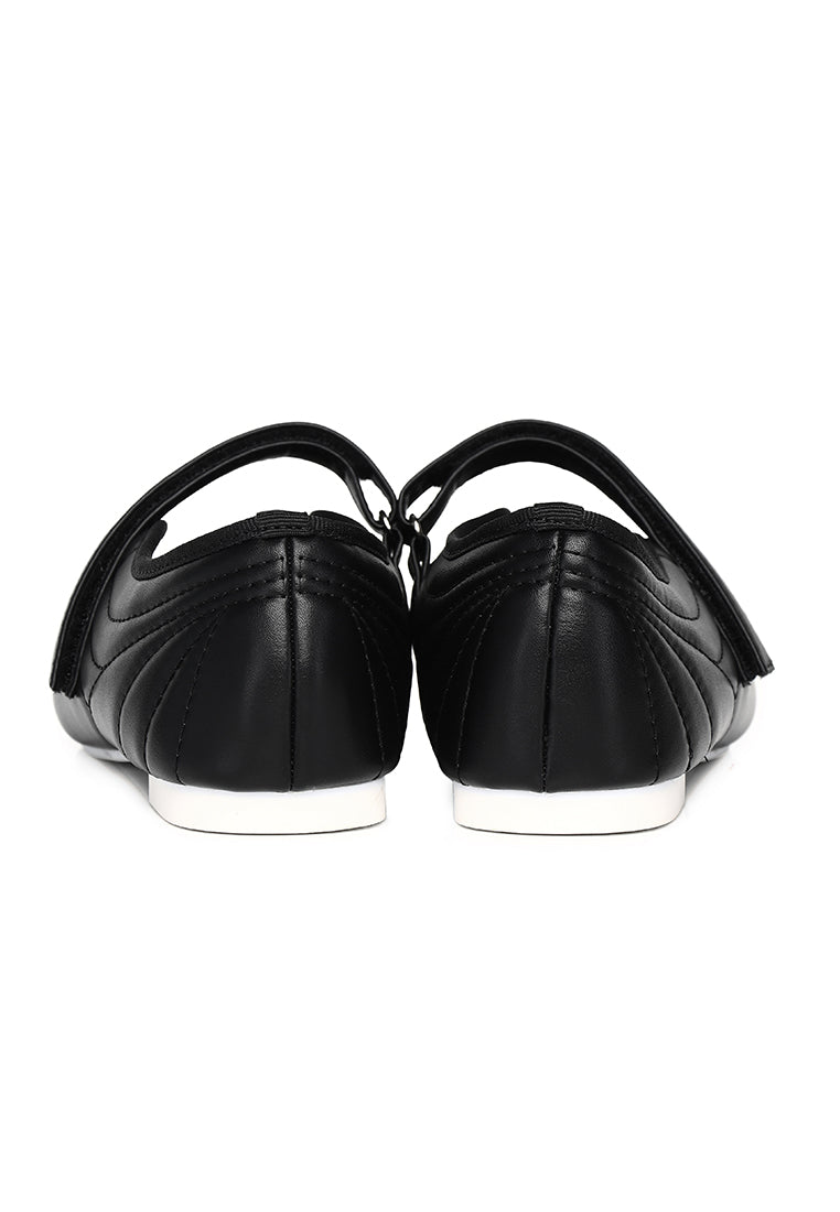 Odelia Padded Mary Janes Flats (Black)