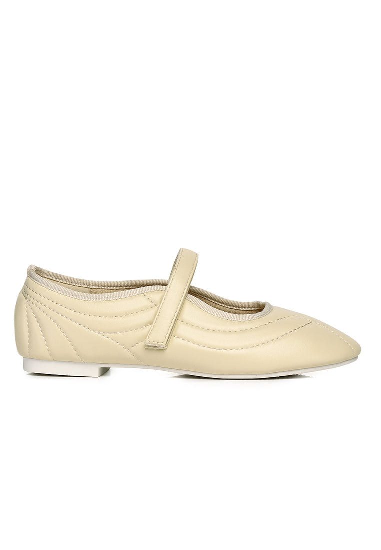 Odelia Padded Mary Janes Flats (Light Yellow)
