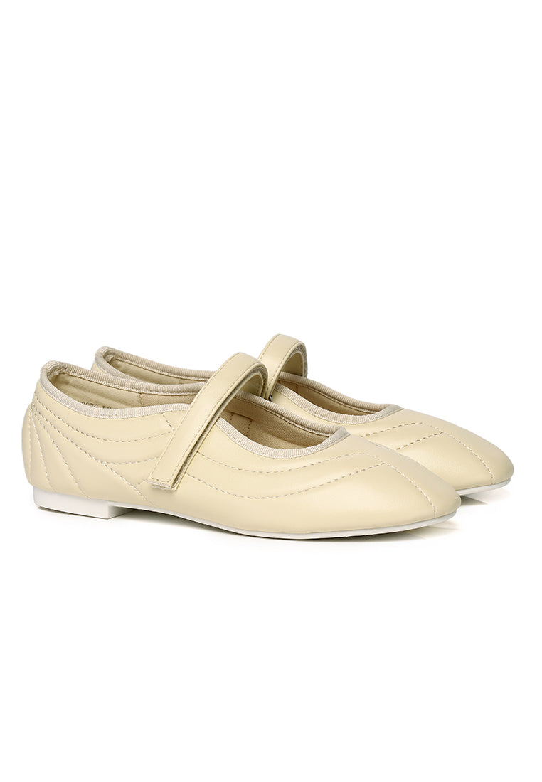 Odelia Padded Mary Janes Flats (Light Yellow)