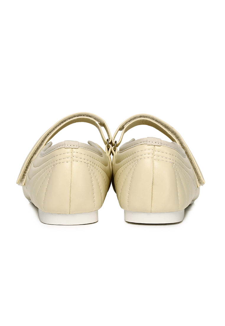 Odelia Padded Mary Janes Flats (Light Yellow)