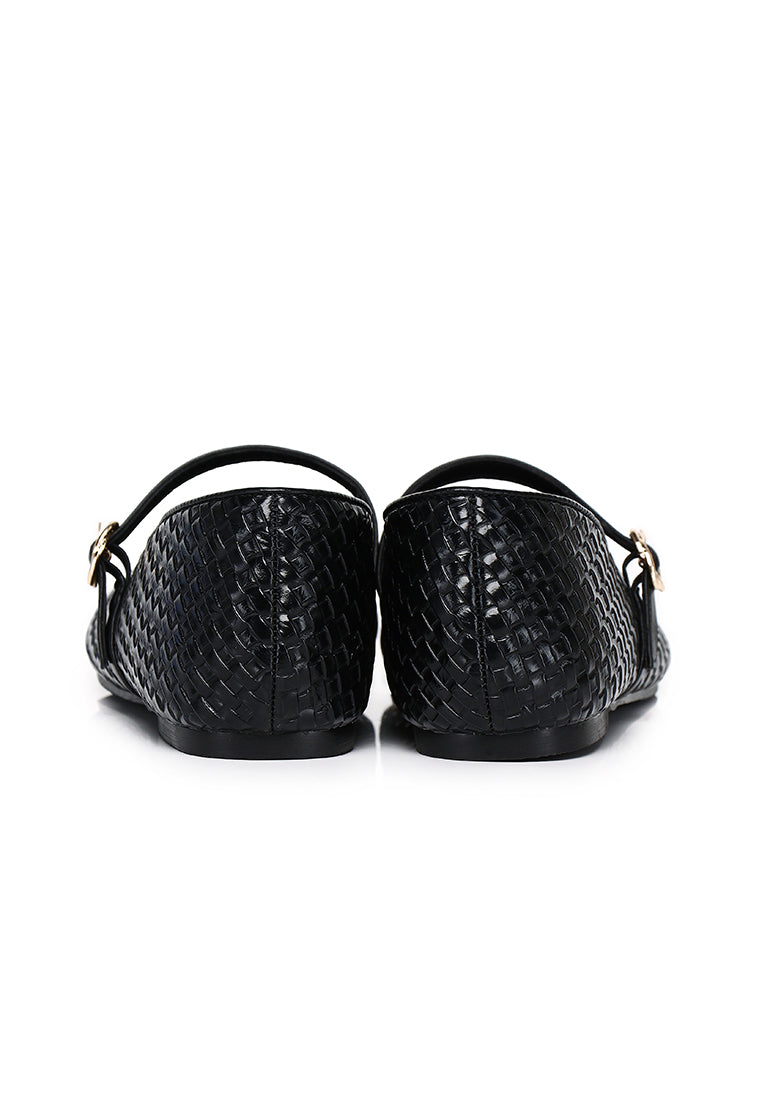 Maya Braided Mary Janes Flats & Ballerina (Black)