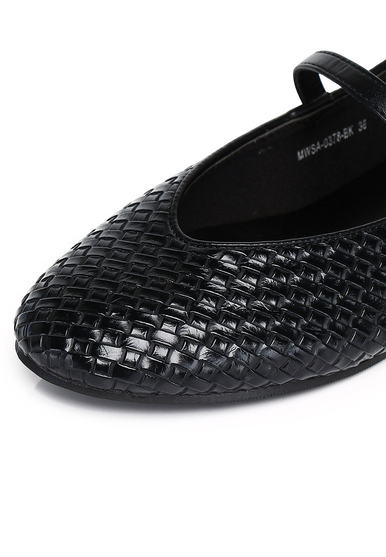 Maya Braided Mary Janes Flats & Ballerina (Black)