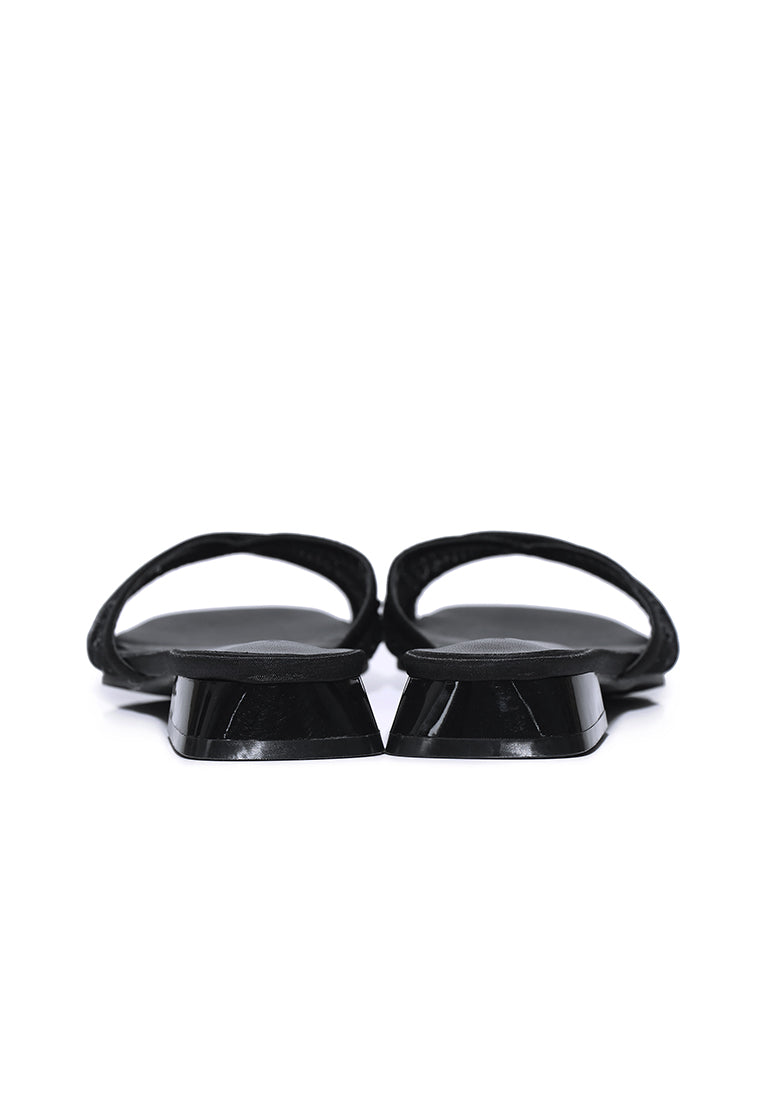 Naomi Glittered Slip Ons Sandals (Black)