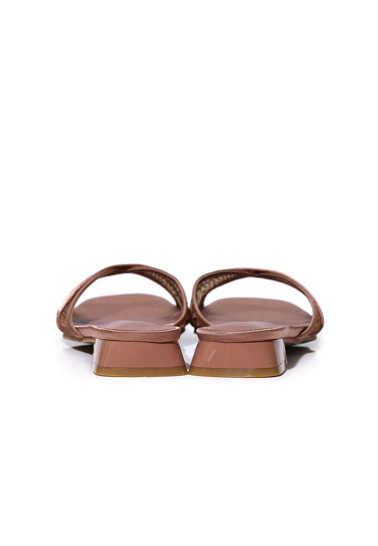 Naomi Glittered Slip Ons Sandals (Chestnut)