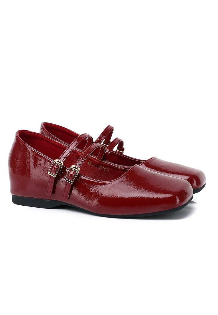 Eleanor Mary Jane Wedges (Dark Red)