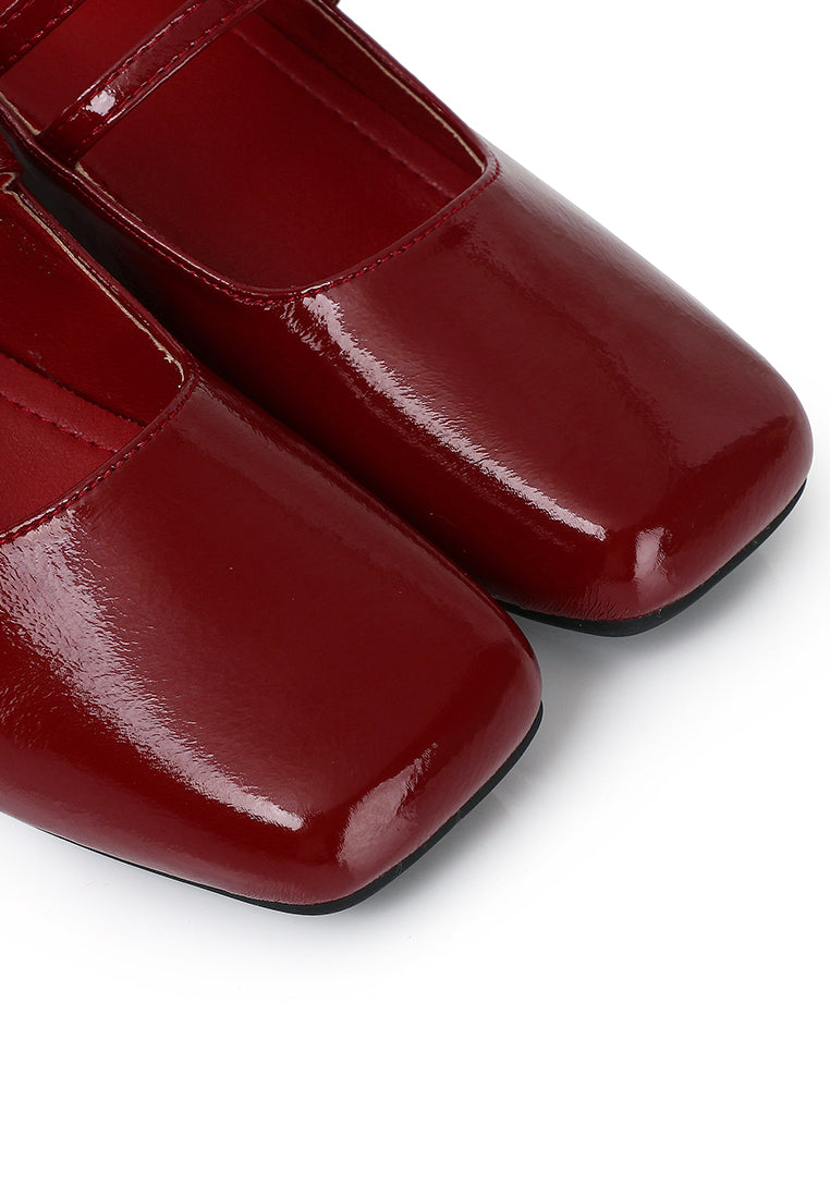 Eleanor Mary Jane Wedges (Dark Red)