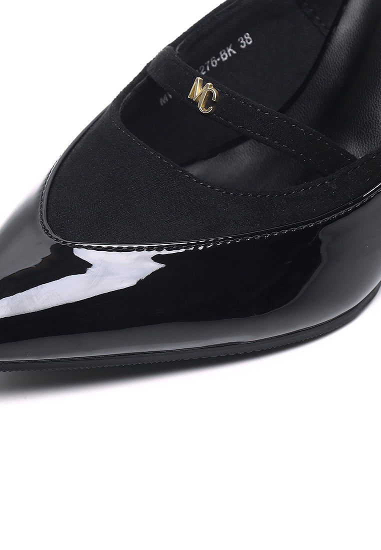 Kennedy Patent Slingback Wedges (Black)