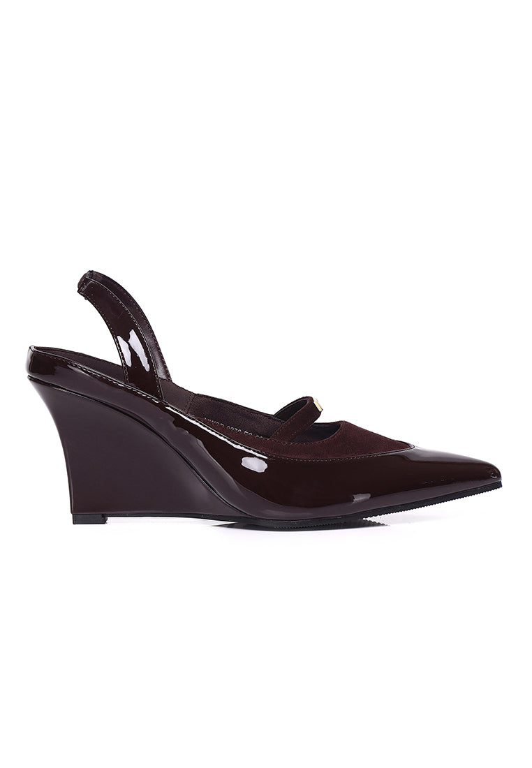 Kennedy Patent Slingback Wedges (Espresso)