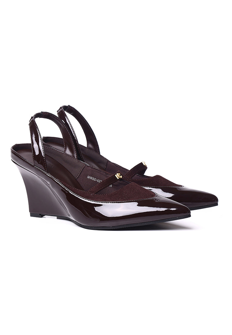 Kennedy Patent Slingback Wedges (Espresso)