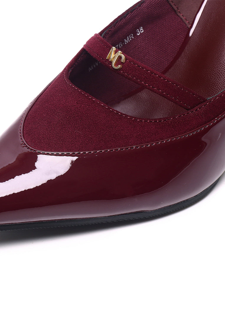 Kennedy Patent Slingback Wedges (Maroon)