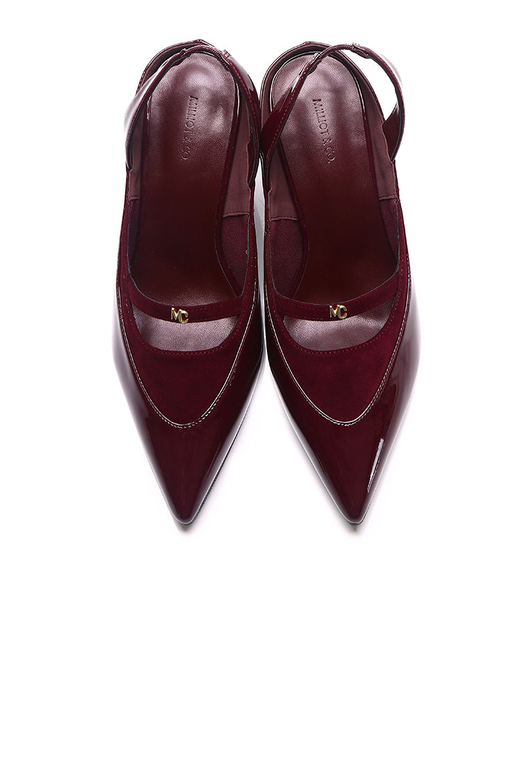 Kennedy Patent Slingback Wedges (Maroon)