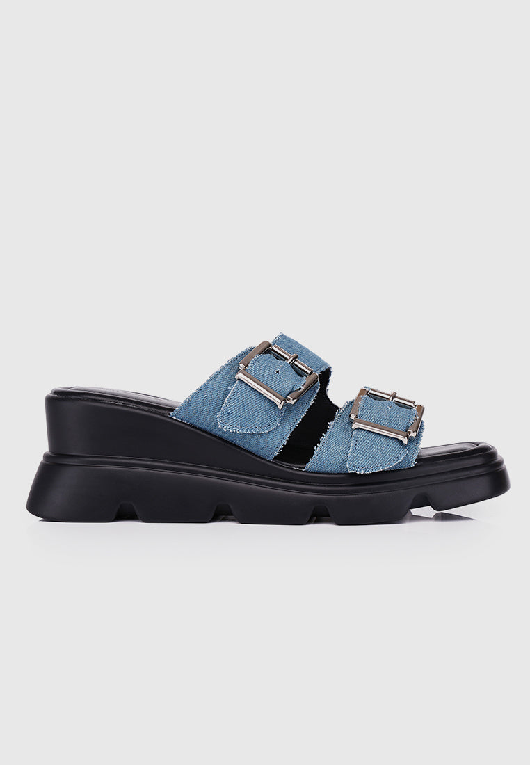 Marina Flatform Sandals (Steel Blue)