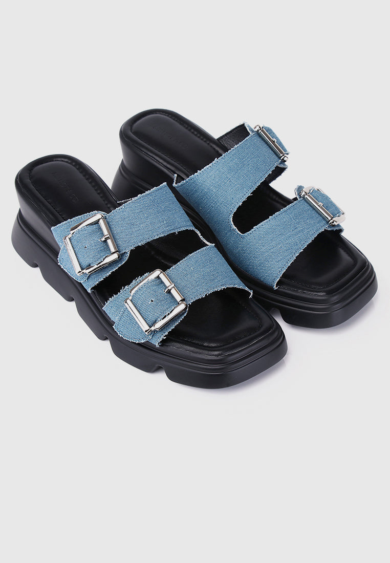 Marina Flatform Sandals (Steel Blue)