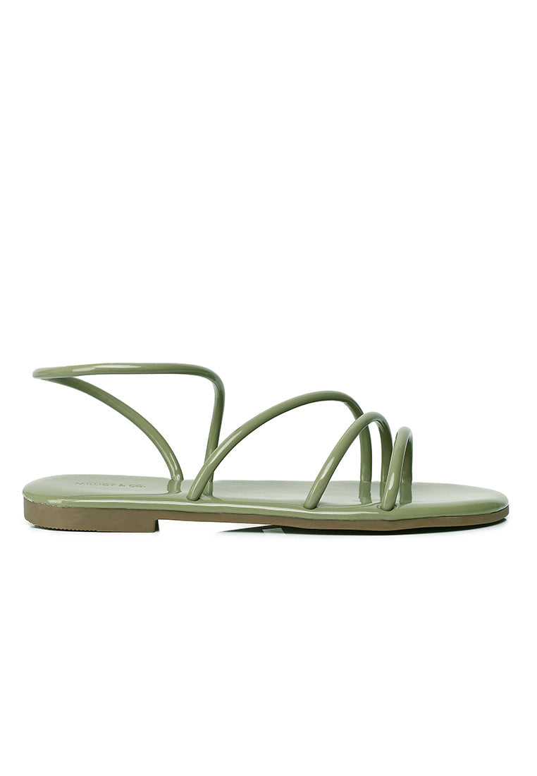Janet Patent Strappy Sandals (Lawn Green)