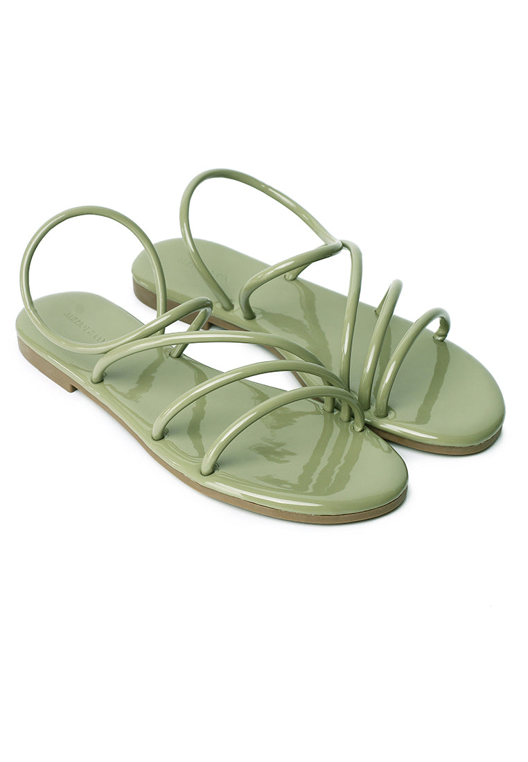Janet Patent Strappy Sandals (Lawn Green)