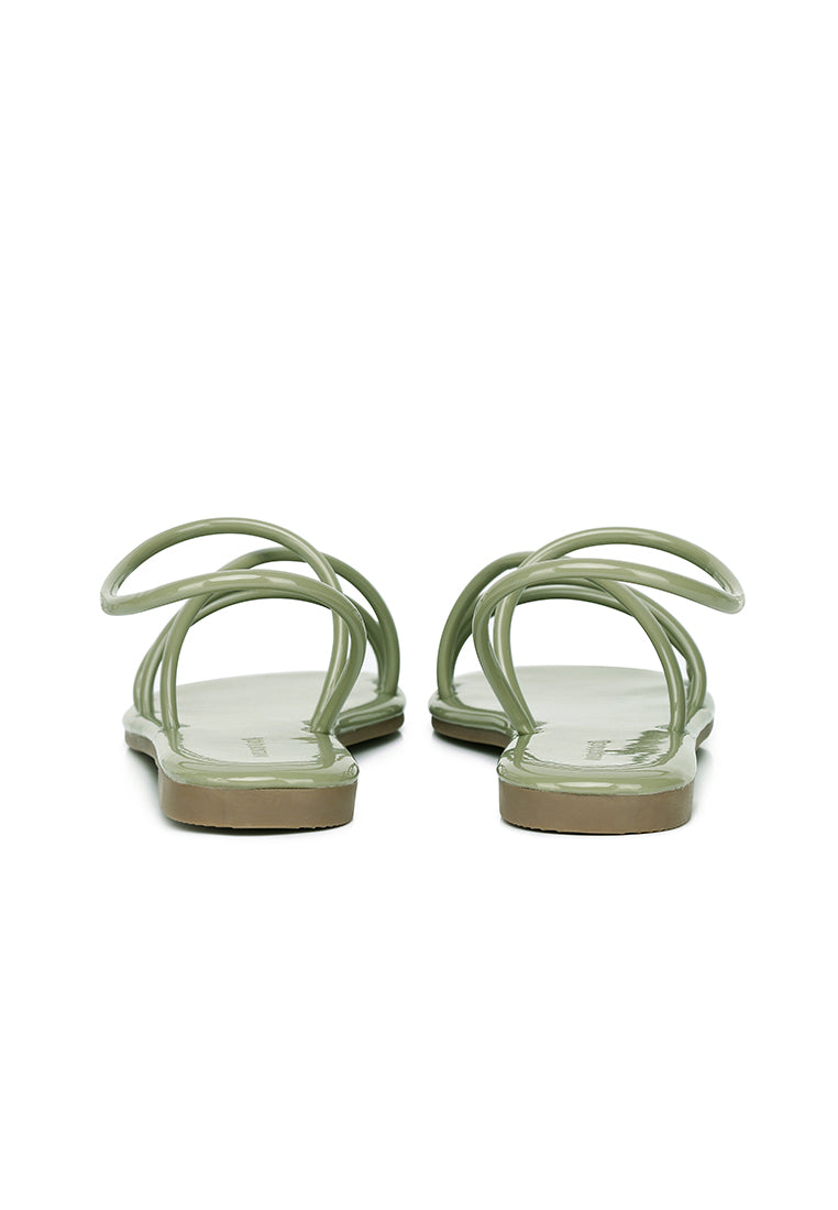 Janet Patent Strappy Sandals (Lawn Green)