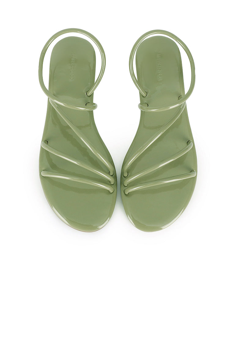 Janet Patent Strappy Sandals (Lawn Green)