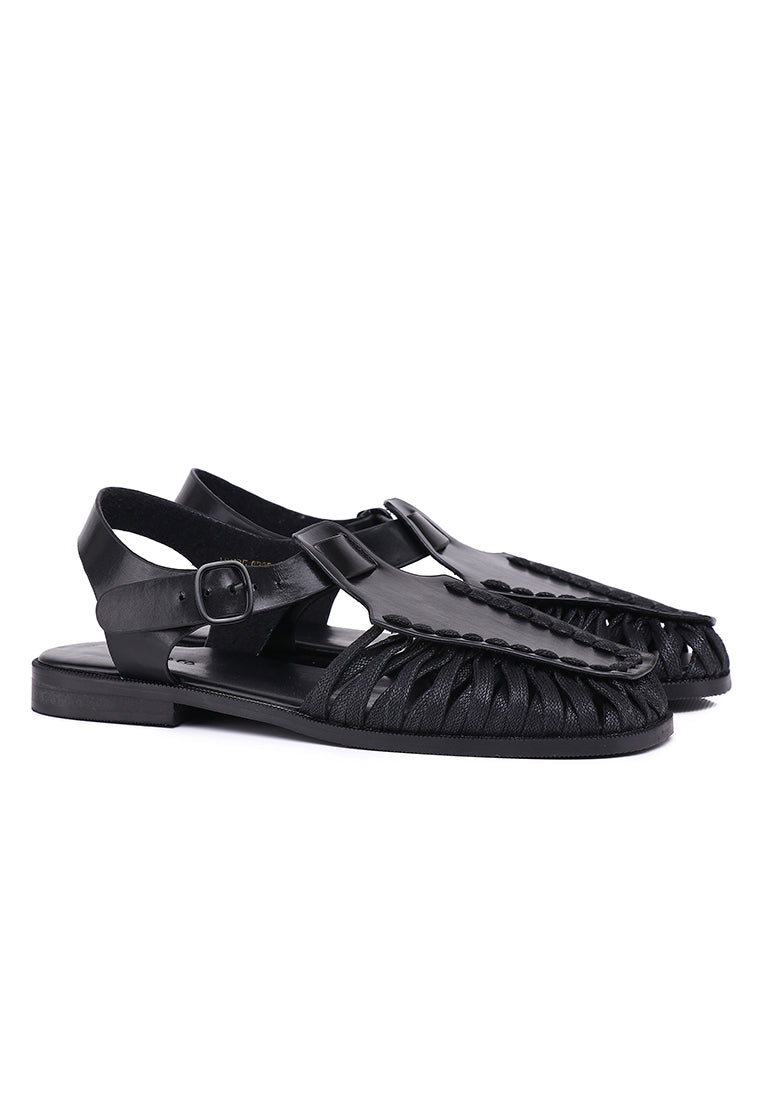 Hazel Fisherman Sandals (Black)