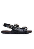 Avery Double Strap Slingback Sandals (Black)