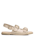 Avery Double Strap Slingback Sandals (Beige)