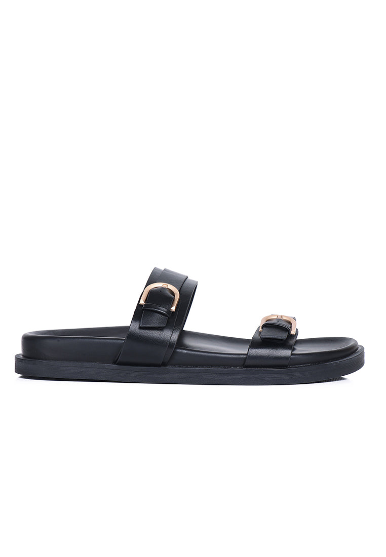 Nova Double Strap Sandals (Black)