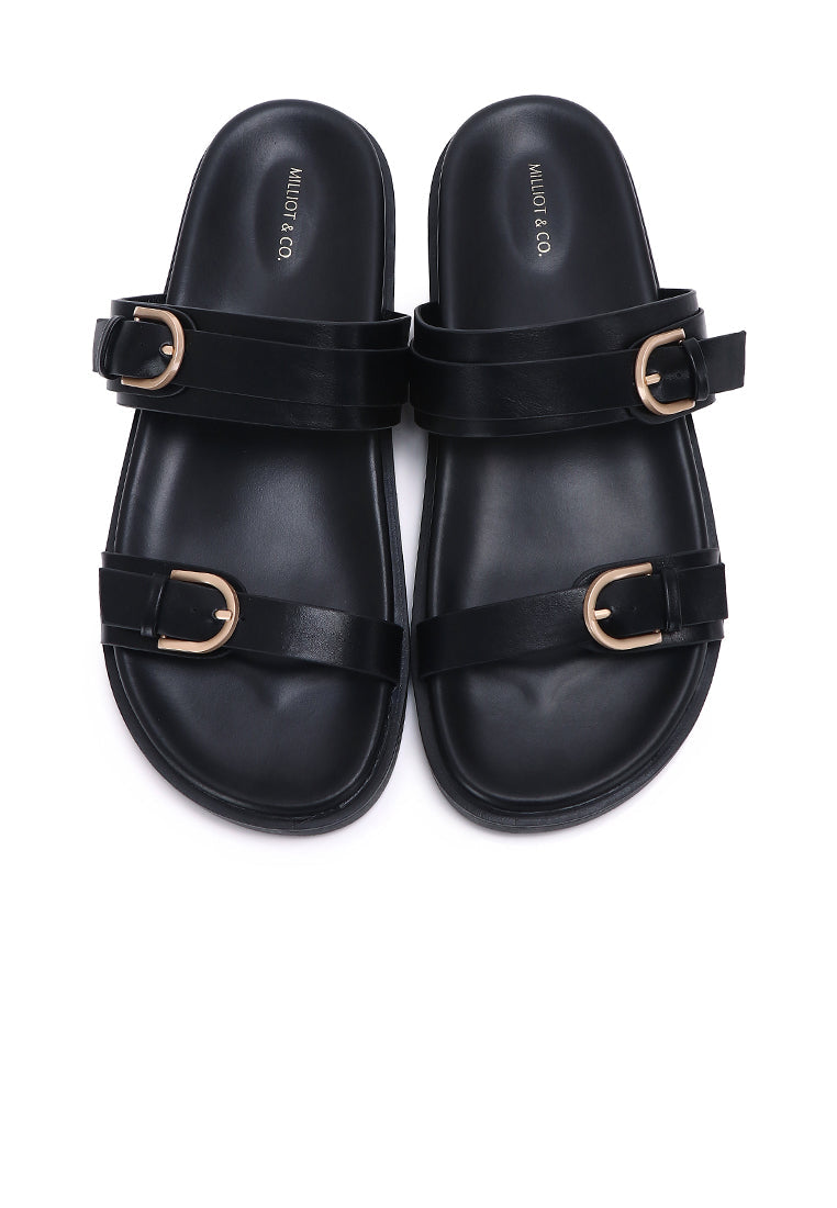 Nova Double Strap Sandals (Black)
