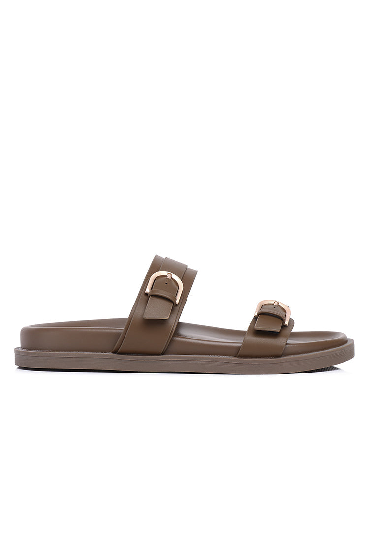 Nova Double Strap Sandals (Brown)