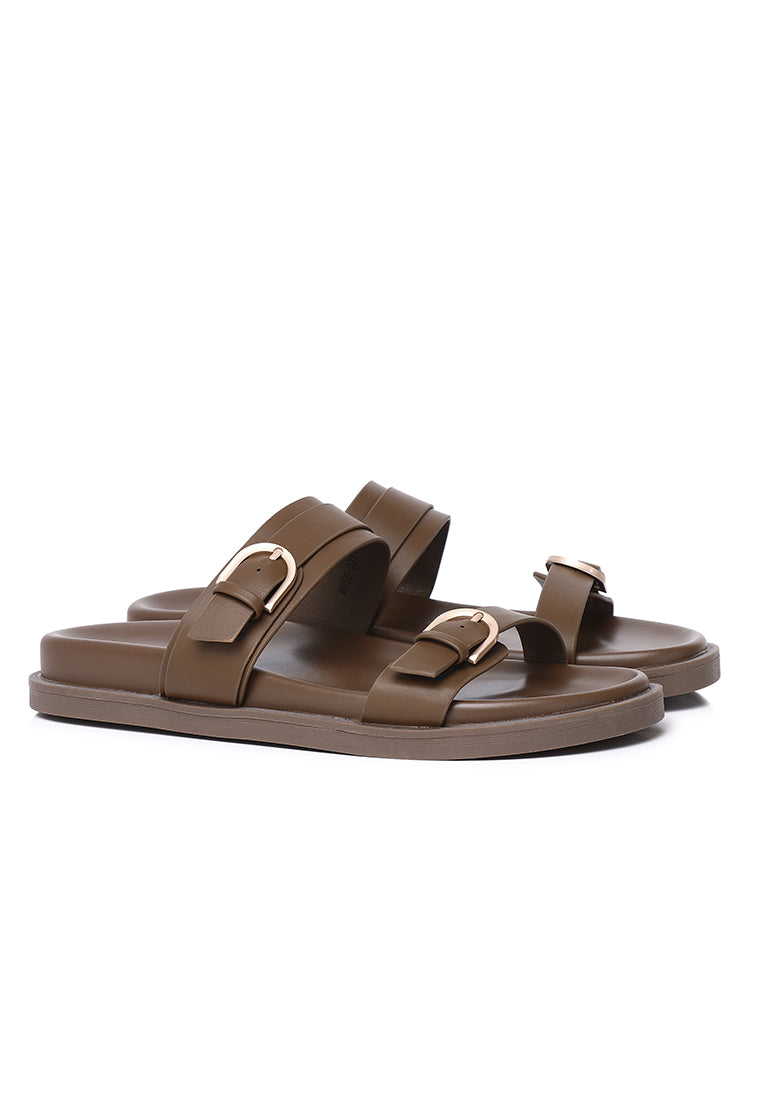 Nova Double Strap Sandals (Brown)