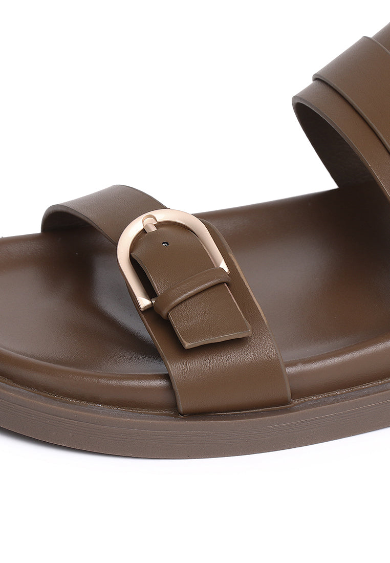 Nova Double Strap Sandals (Brown)