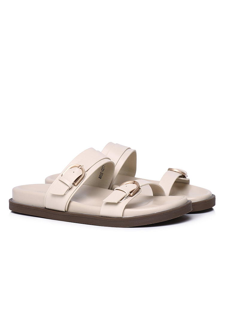 Nova Double Strap Sandals (Beige)